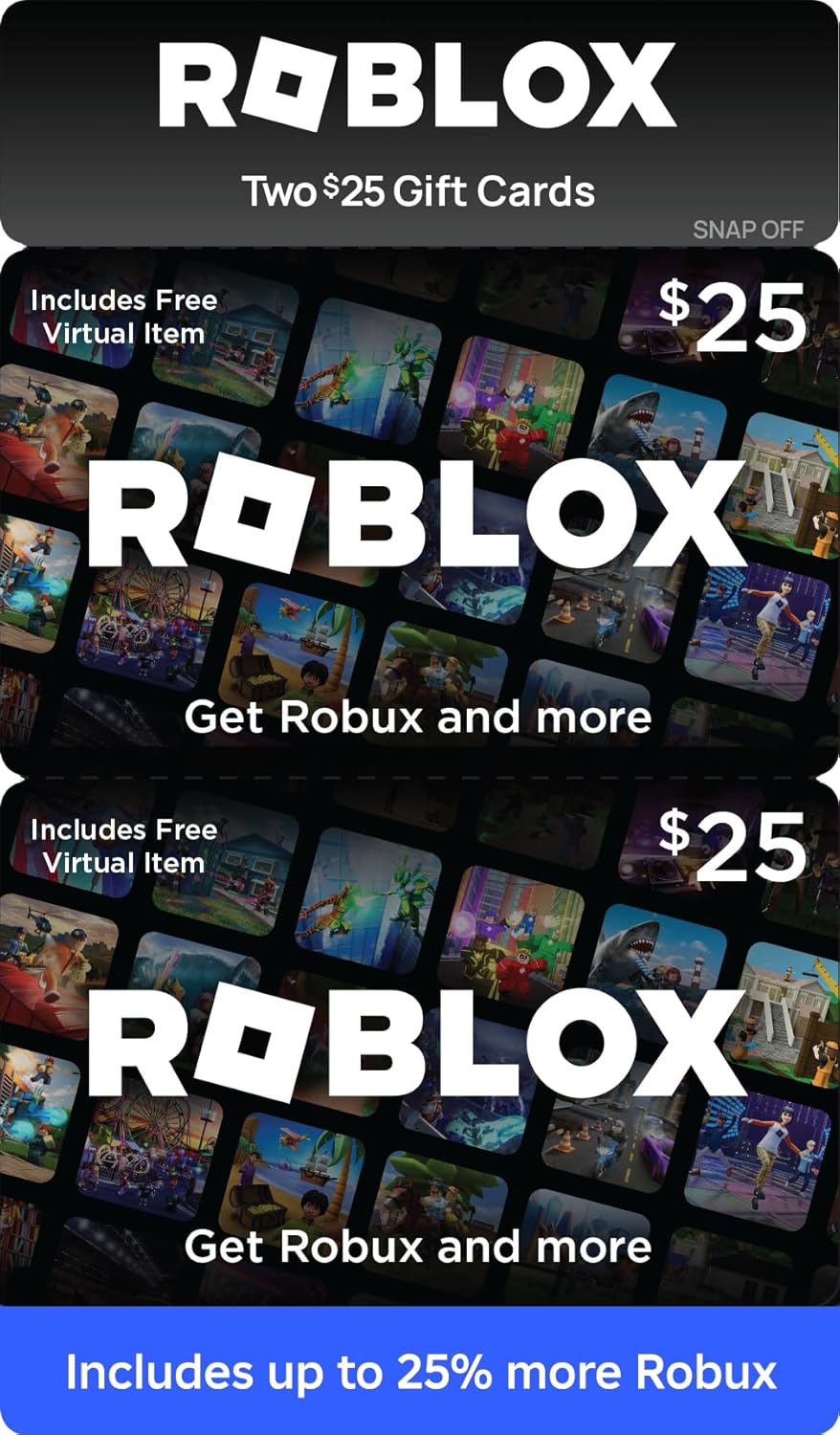 Roblox Gift Cards Multipack 2 x $25 for Ultimate Gaming Fun