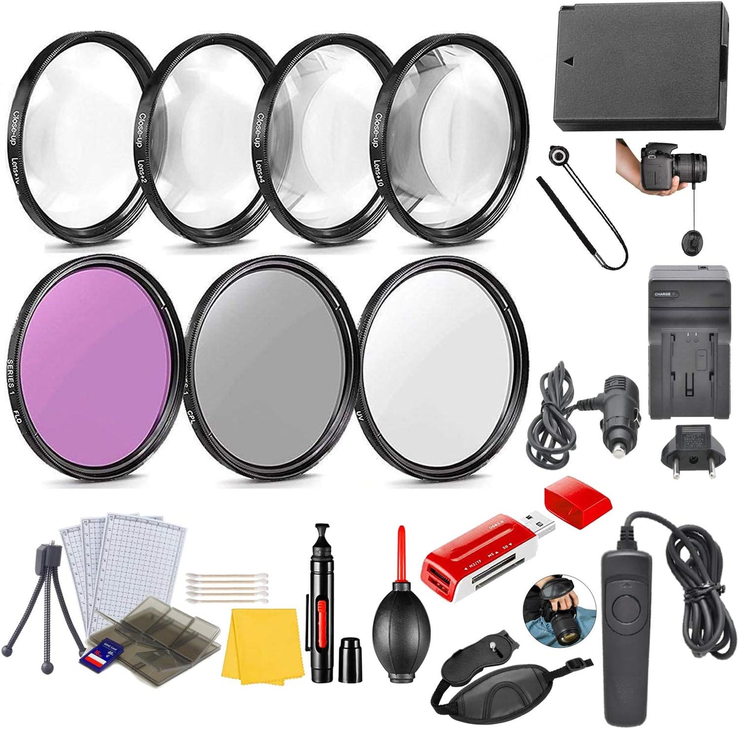58mm Essential Camera Accessory Kit for Canon DSLRs - 20 Pcs
