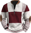 Men's Outdoor Casual Stand Cashmere Quarter Zip Sweater - Vintage