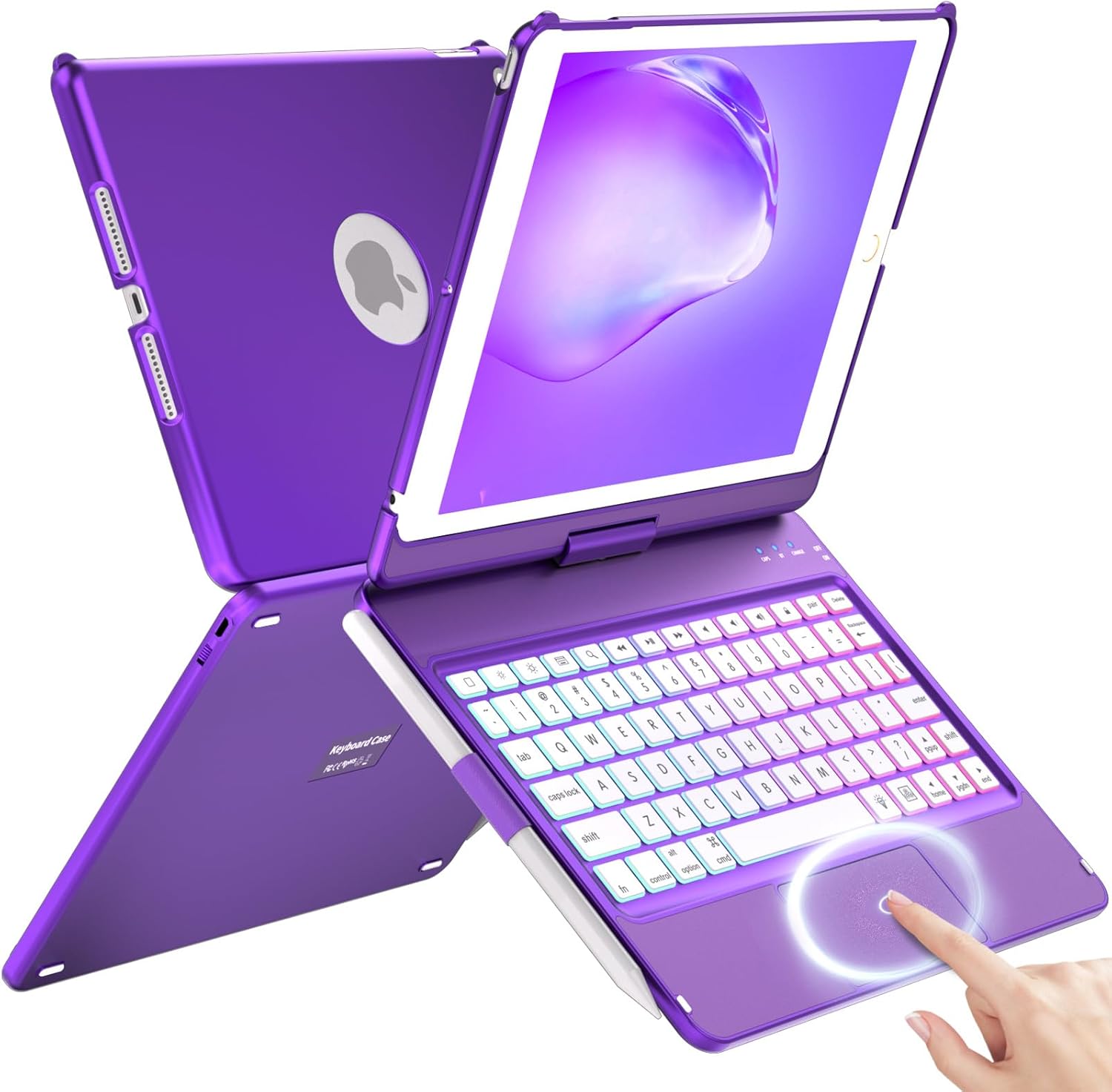 Keyboard Case for iPad 10.2 9th/8th/7th Gen with Touch Keyboard