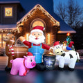 8ft Long Christmas Inflatables Santa Farm Scene by mowholm
