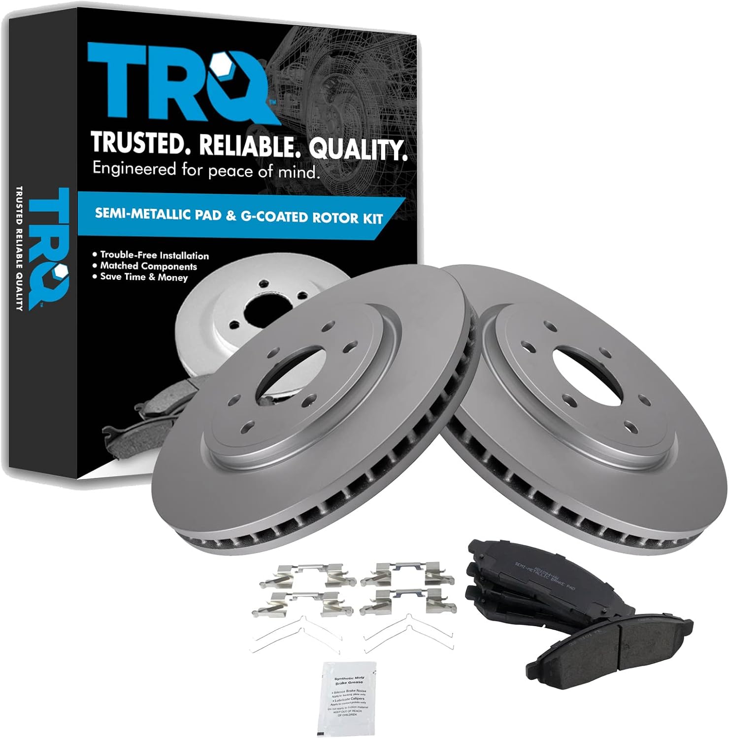 TRQ Front Brake Pad & Rotor Kit for Nissan Frontier & More