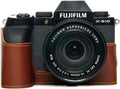 X-S10 Camera Case LavaBrown - Handmade Genuine Leather Half Case