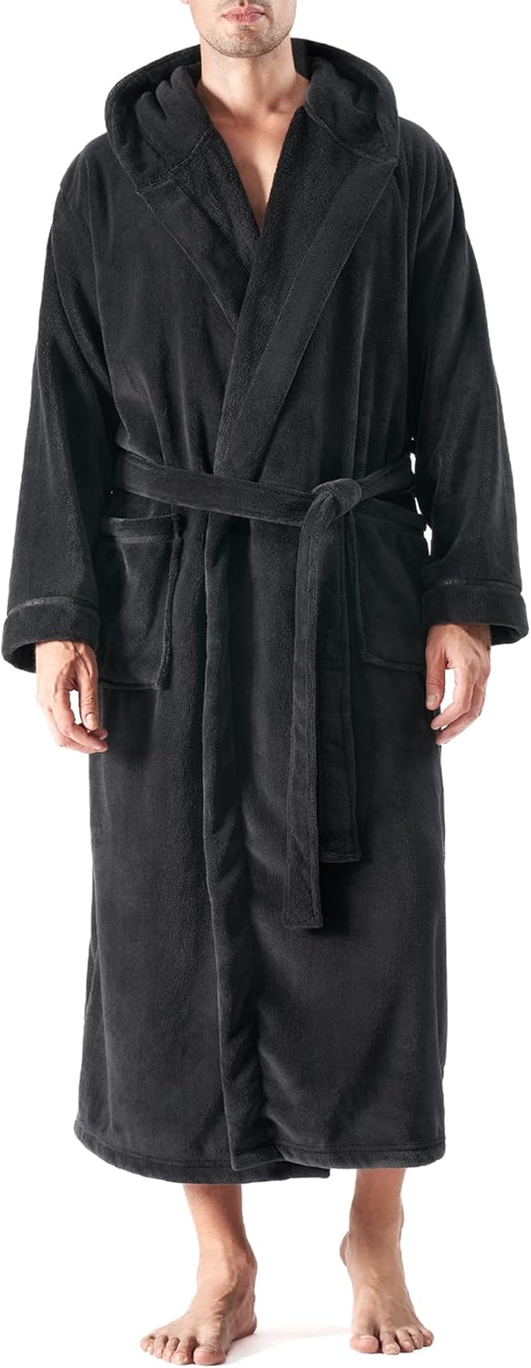 Men's Soft Fleece Plush Robe Full Length for Ultimate Comfort
