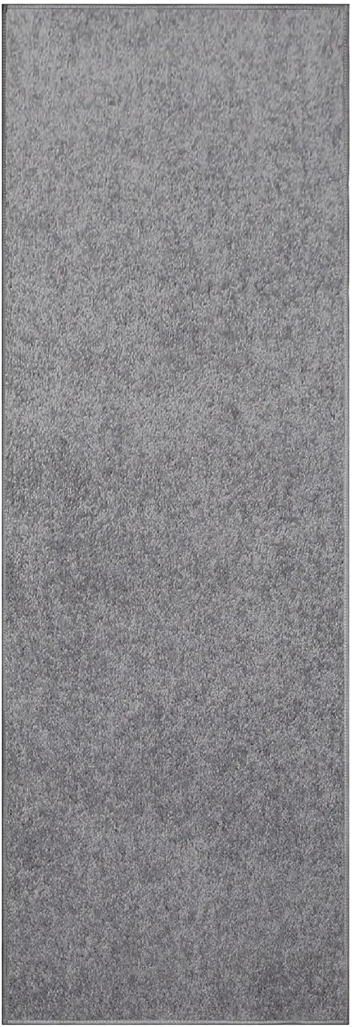 Pet Friendly Solid Color Area Rug Grey - 2ft x 12ft Runner