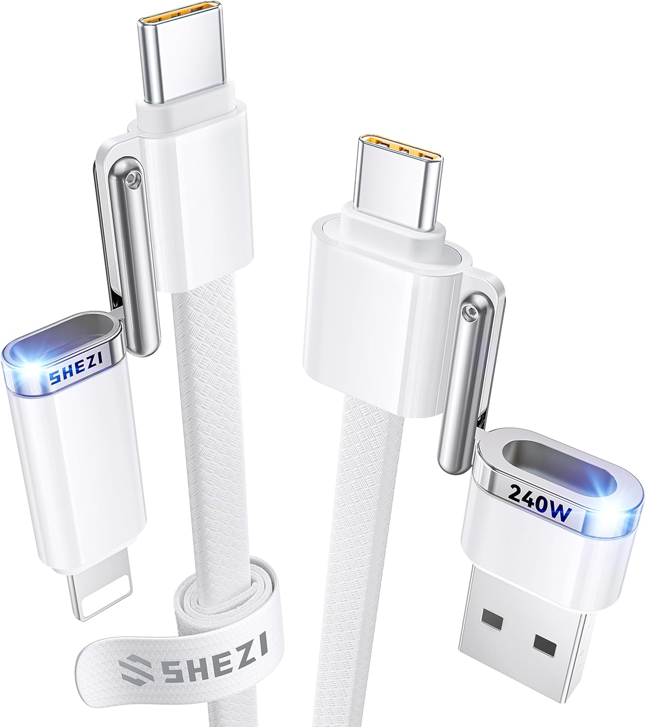 SHEZI 4in1 Charging Cable: 240W Fast Charge!