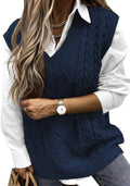 EVALESS Oversized Sweater Vest V Neck Sleeveless Loose (Style ZTGH)
