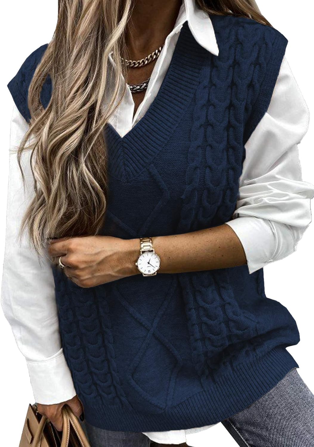 EVALESS Oversized Sweater Vest for Women - Stylish and Comfortable