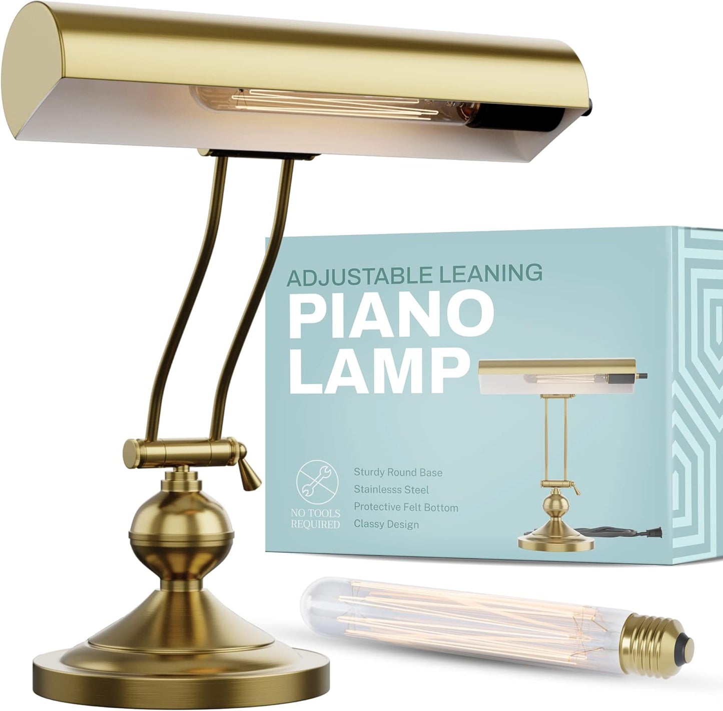Home Intuition Classic Antique Retro Adjustable Leaning Piano Lamp