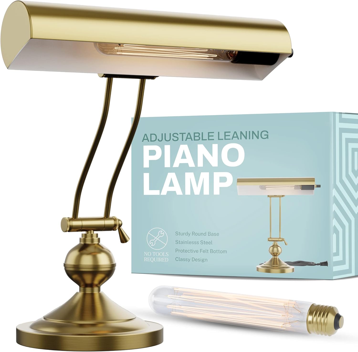Home Intuition Classic Antique Retro Adjustable Leaning Piano Lamp