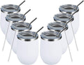 12oz Stemless Wine Tumblers Set of 8 - Double Wall Insulated Travel
