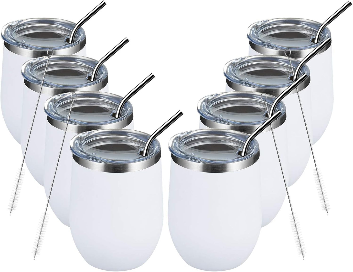 12oz Wine Tumbler Glasses - Set of 8 for Every Occasion