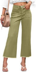 Denim Women Cropped Trousers High Rise Stretchy Jeans - Comfortable