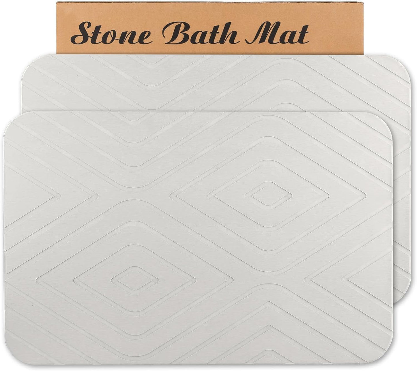 Diatomaceous Earth Shower Mat 2 Pack Non-Slip Quick Drying