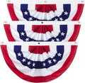 3 x 6 Ft American Pleated Fan Flag - Large Patriotic Bunting