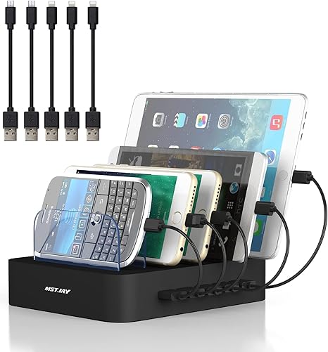 MSTJRY Charging Station for Multiple Devices with 5 Ports