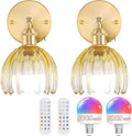 Vintage 5000 mAh Battery Wall Sconce Set of 2 - Rechargeable Remote