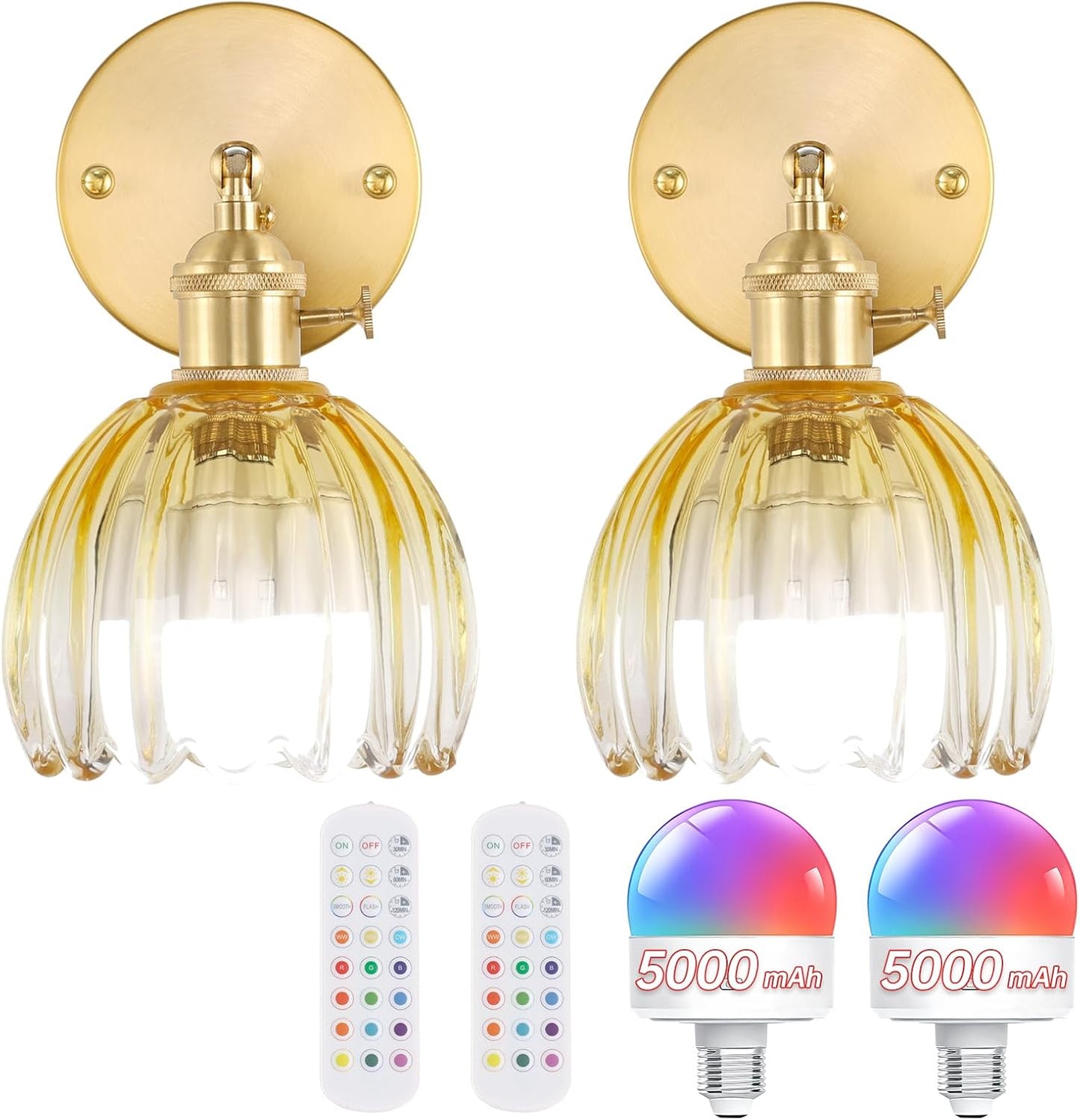 Vintage 5000 mAh Battery Operated Wall Sconce for Home Decor