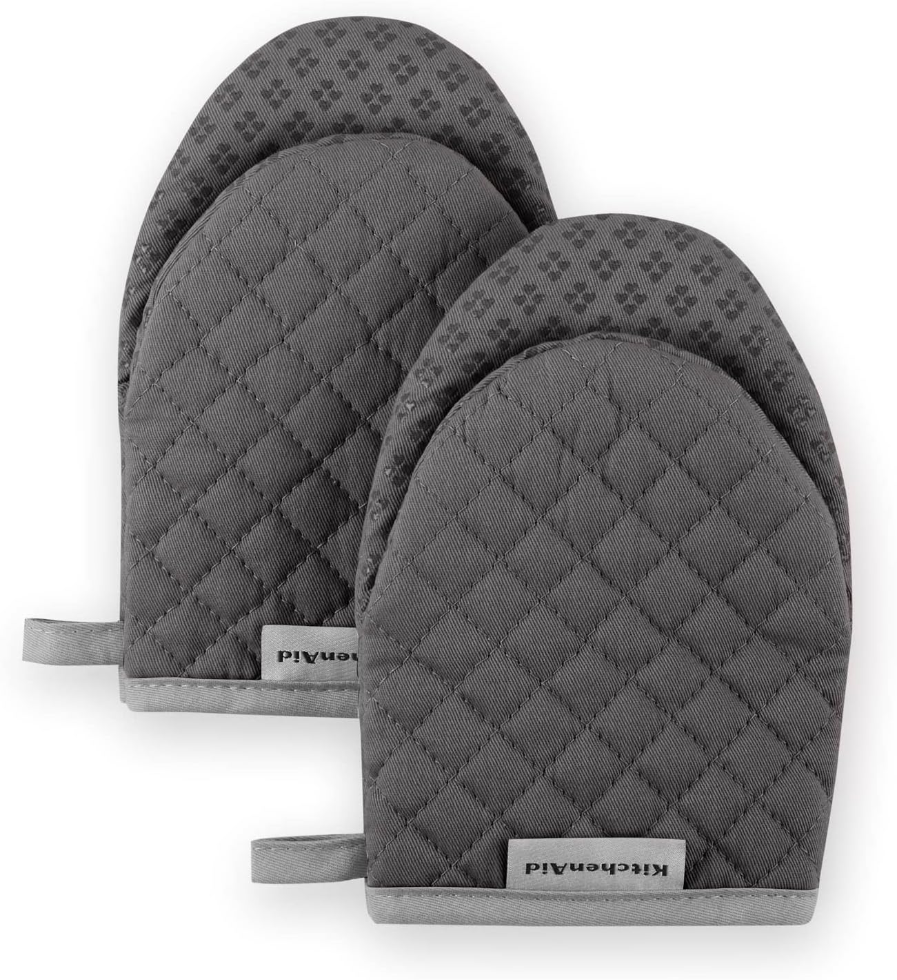 KitchenAid Charcoal Grey Mini Oven Mitts - Set of 2