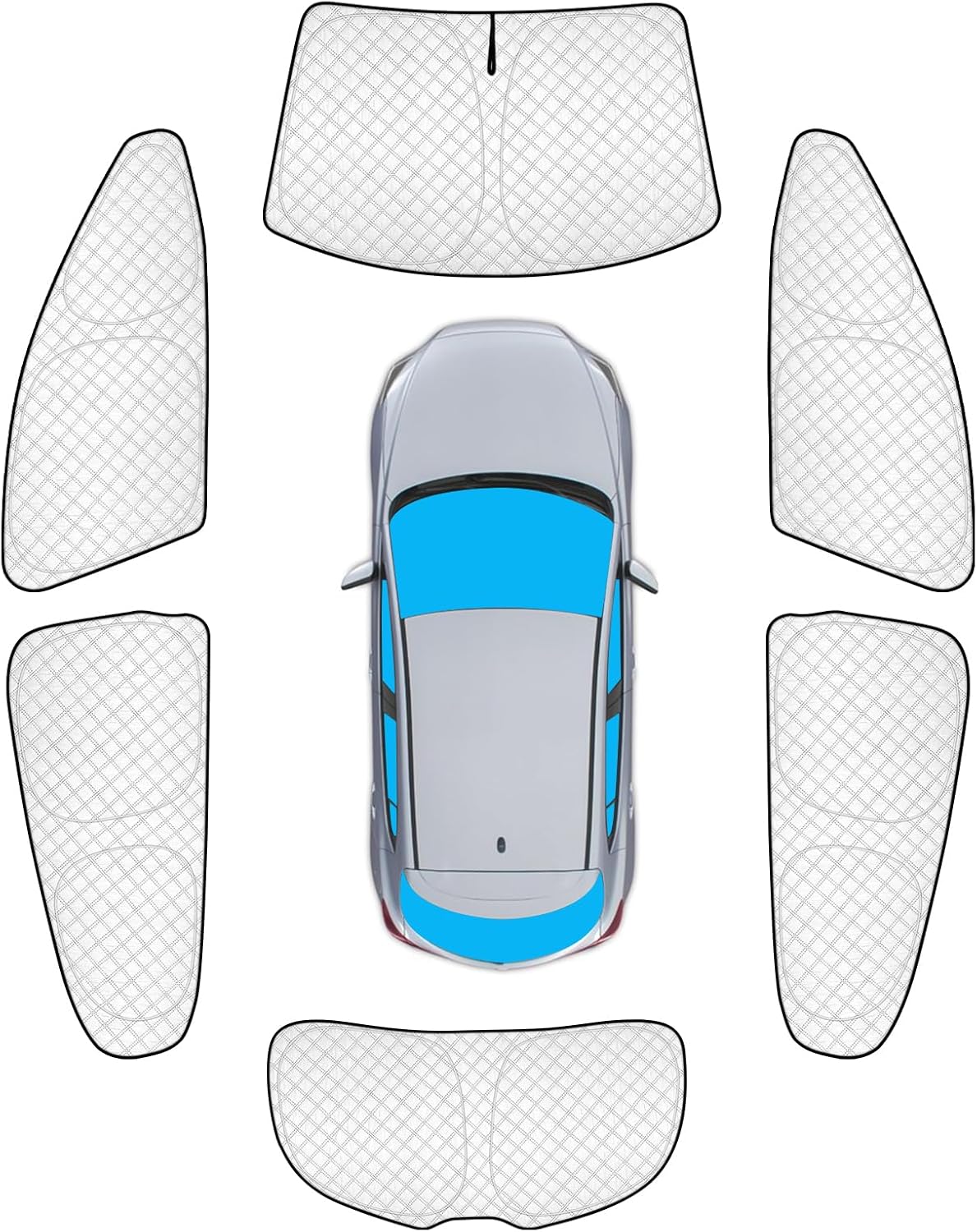 KMF 6pcs Thicken Full Window Sun Shades for Mazda 3 Hatchback