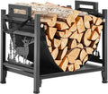Indoor Firewood Rack 1.5 ft Curved Log Holder - Compact Hearth Storage