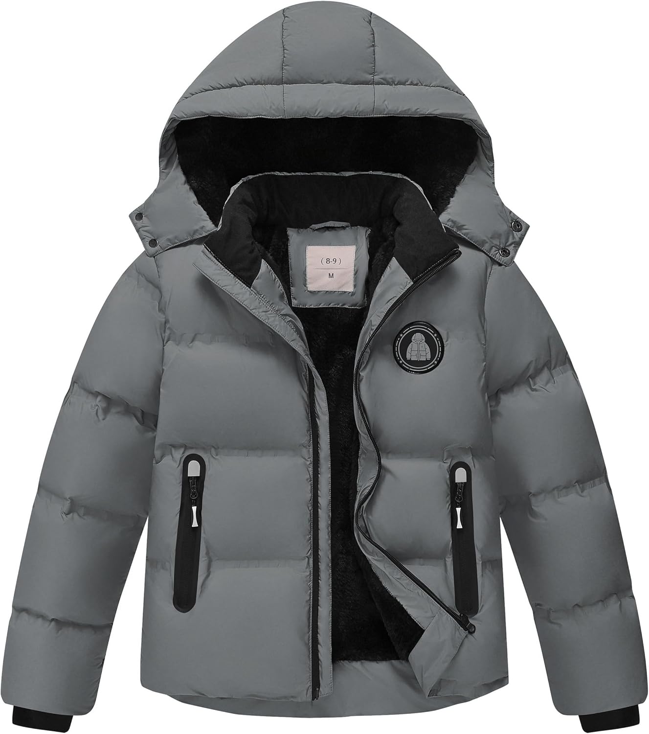 Boys' Winter Coat Puffer Jacket for Kids with Fleece Lining