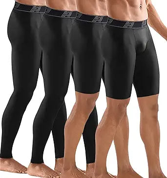 4 Pack Compression Pants Tights Leggings for Men - Ideal for Sports