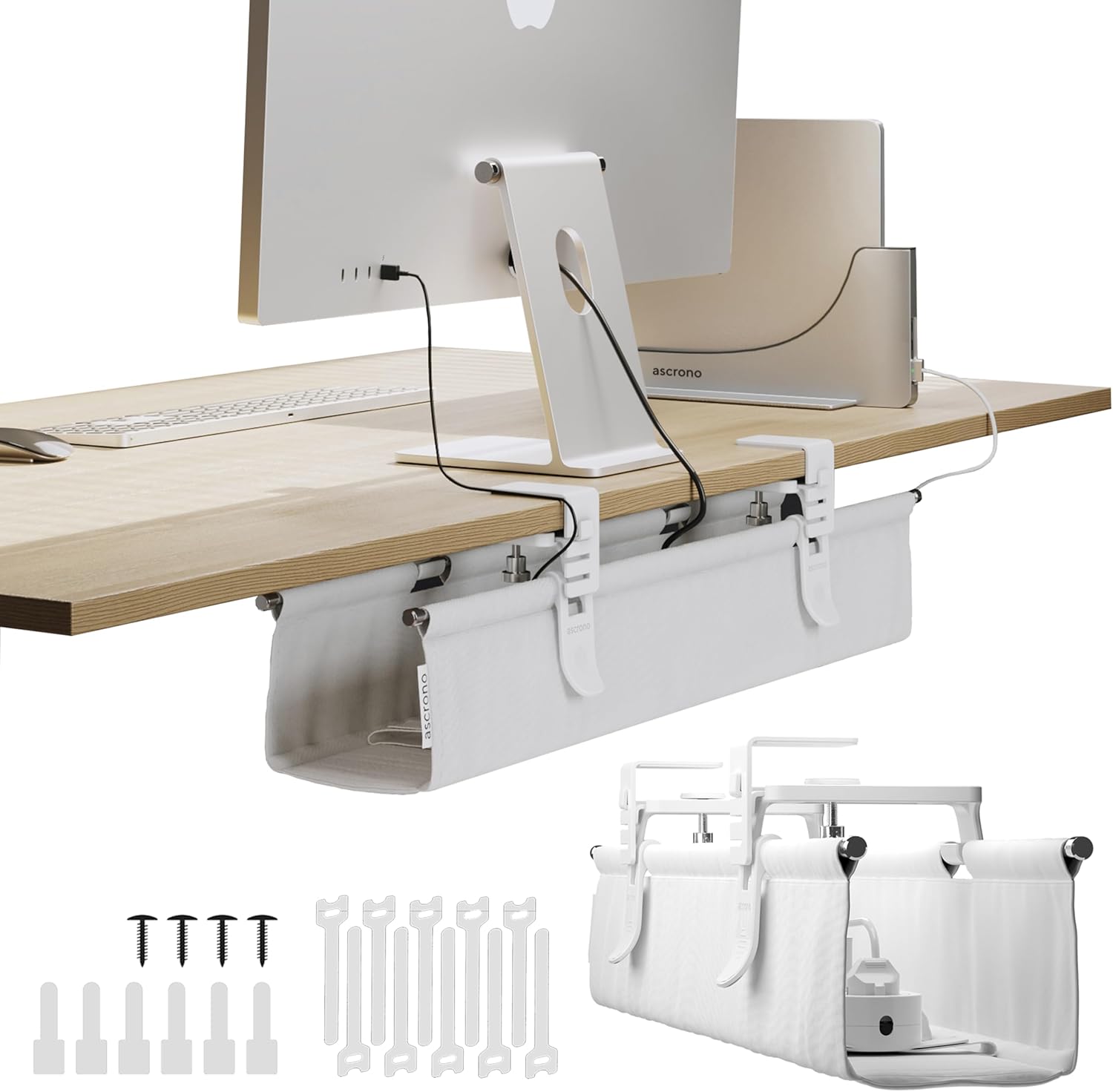 Ascrono CableCare Tray - Hide Cords, Maximize Space