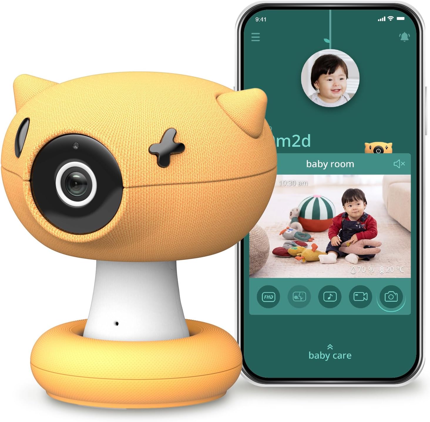 Smart Baby Monitor with FHD Night Vision - AI Safety Alerts, Alexa Compatible