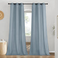 Rustic Linen 96 in Curtains Stone Blue - Privacy Light Filter