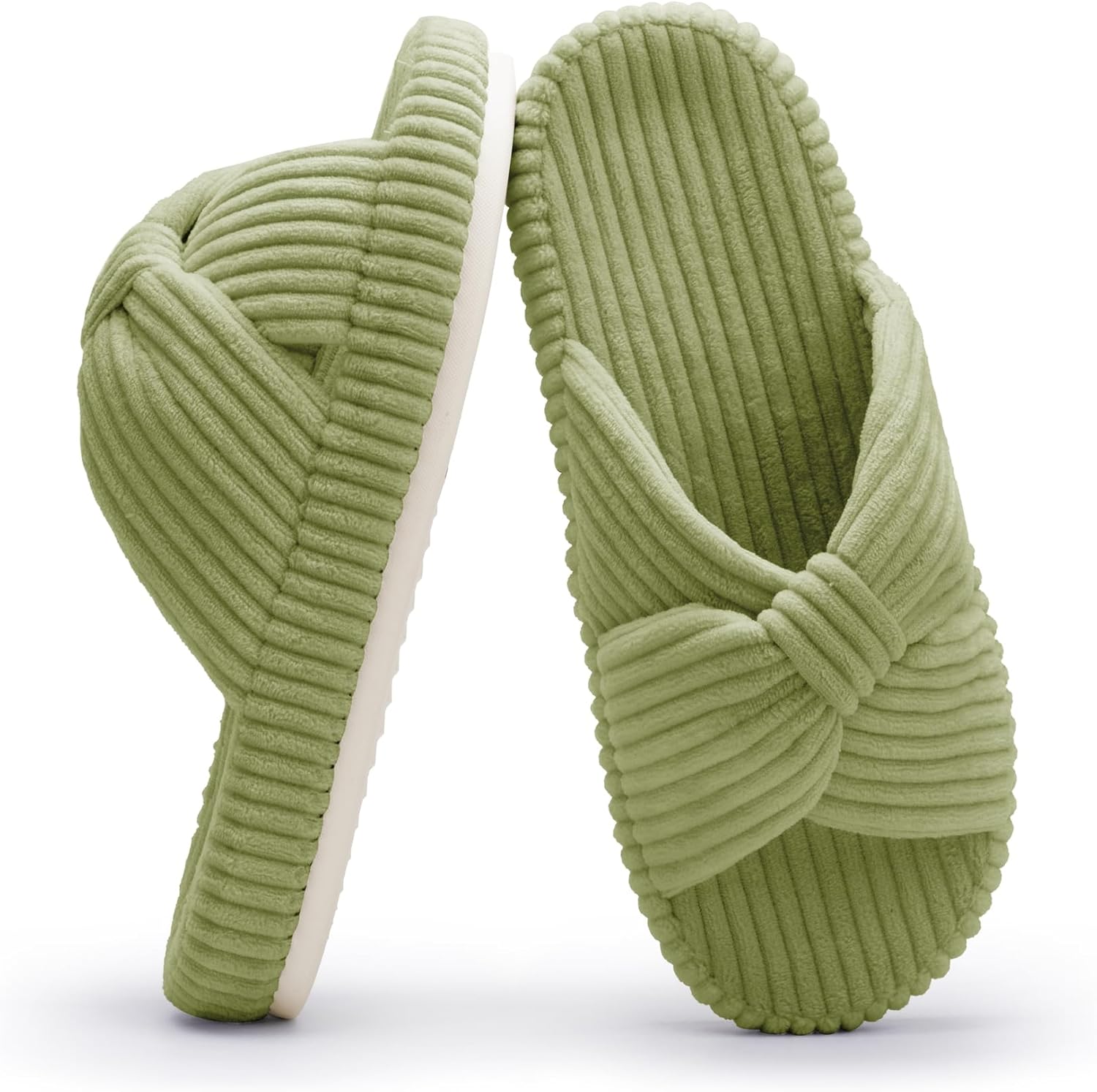 Chantomoo Memory Foam Slippers for Women with Bow Design