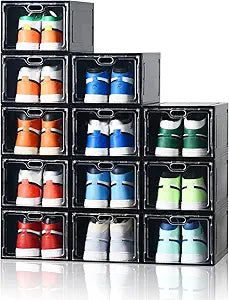 Aliscatre 12 Pack Shoe Storage Boxes for Organized Closets