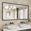 Rectangle Bathroom Mirror 55x30 in Matte Black Frame - Clean