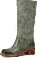 Mid Calf Boots for Women with Chunky Block Heel and Style