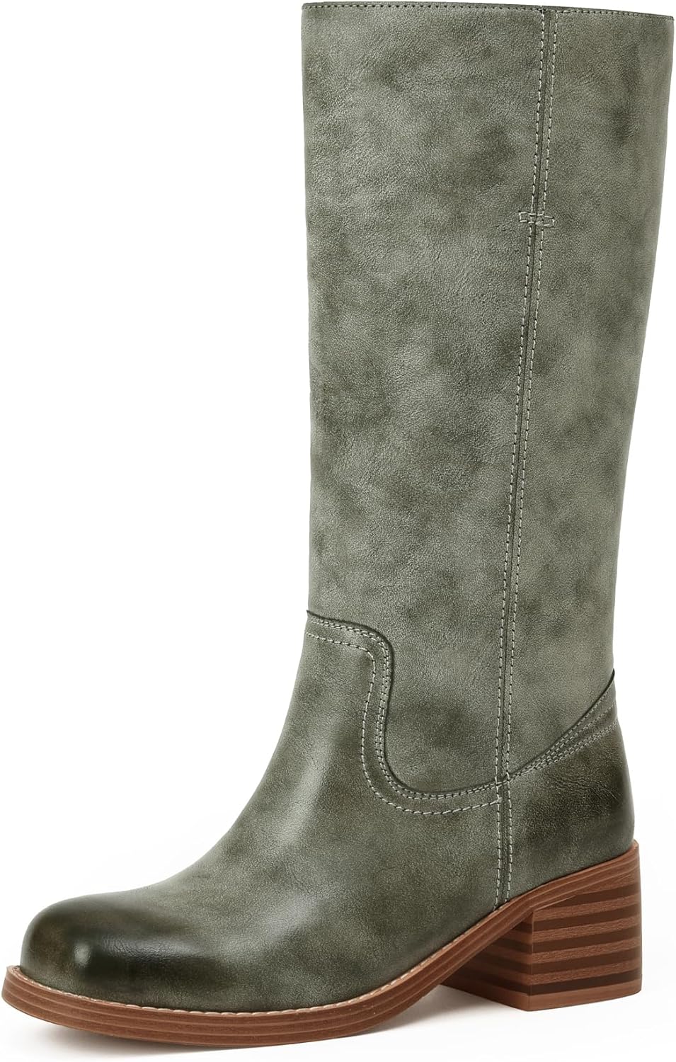 Mid Calf Boots for Women with Chunky Block Heel and Style