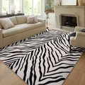 Tiger Washable Area Rug 8ftx10ft Black Beige - Soft, Machine Washable
