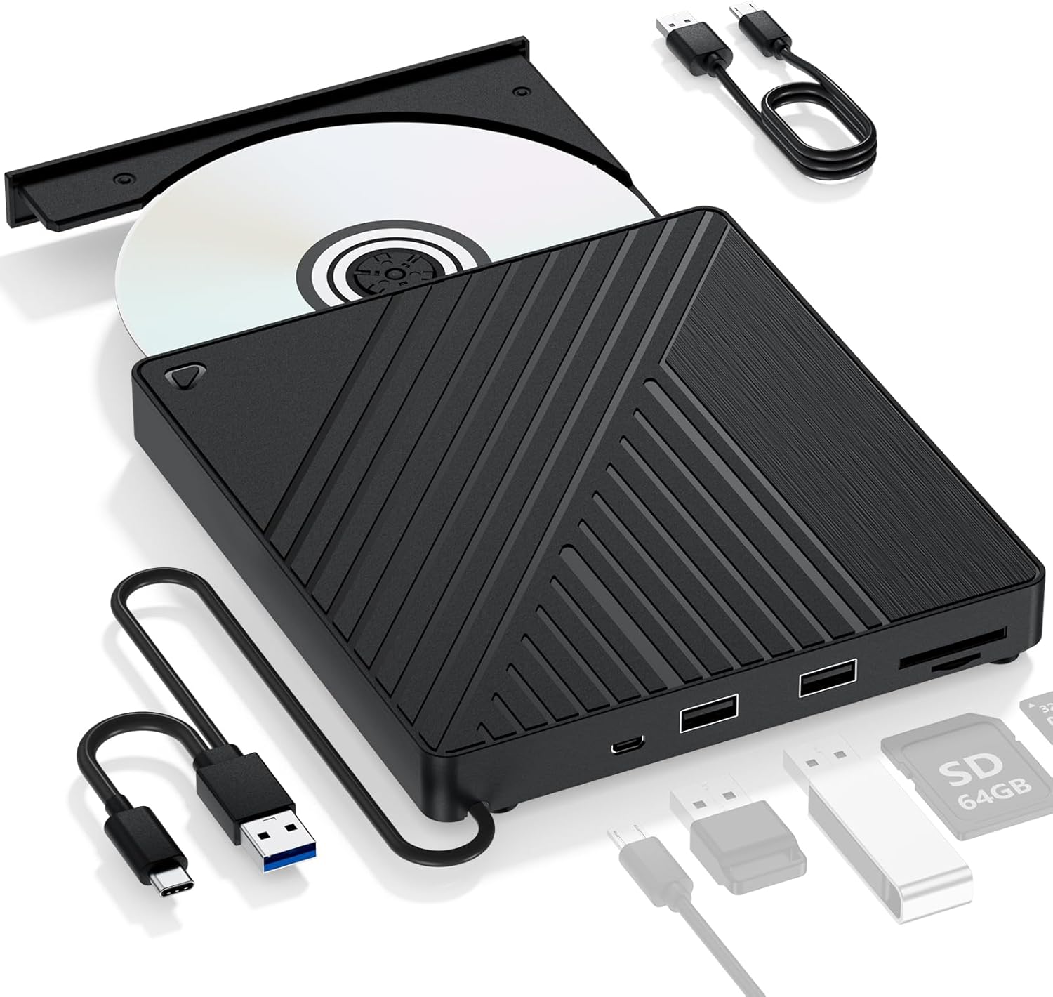 Ultra-Portable 5-in-1 External Blu-ray Drive for All Devices