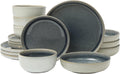 Gibson Elite Sunveil 16 Piece Reactive Stoneware Dinnerware Set - Blue