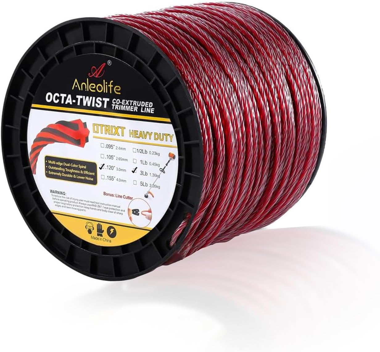 3-Pound Heavy Duty Octa-Twist Trimmer Line Spool for Weeding