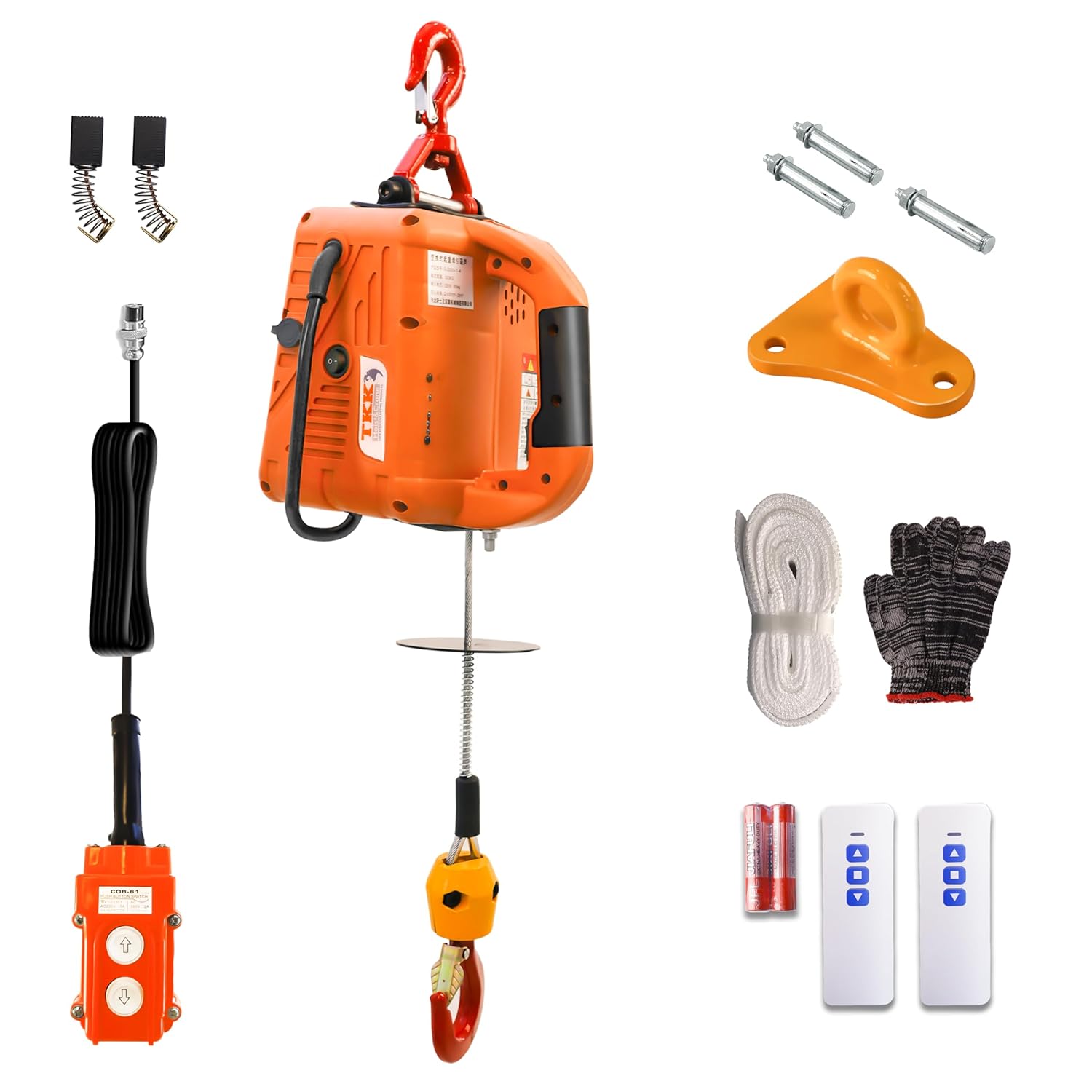 3-in-1 Electric Hoist Winch with 1100Lbs Capacity and Speed