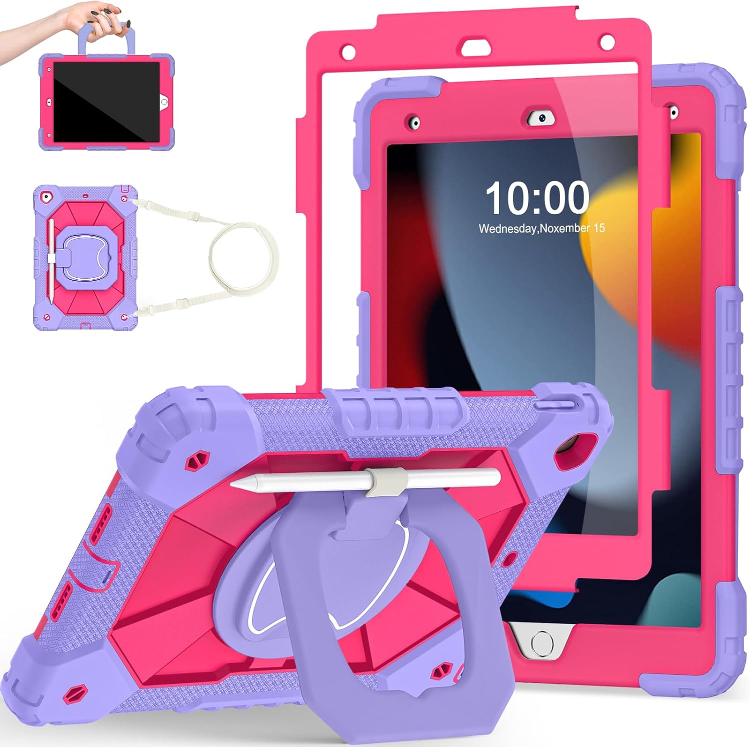 iPad 9th Generation Case with 360 Rotating Stand and Protection