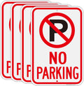 Large No Parking Sign 4-Pack 12in x 18in - Reflective Aluminum