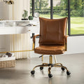 Golden-Legged Swivel Desk Chair for Home Office