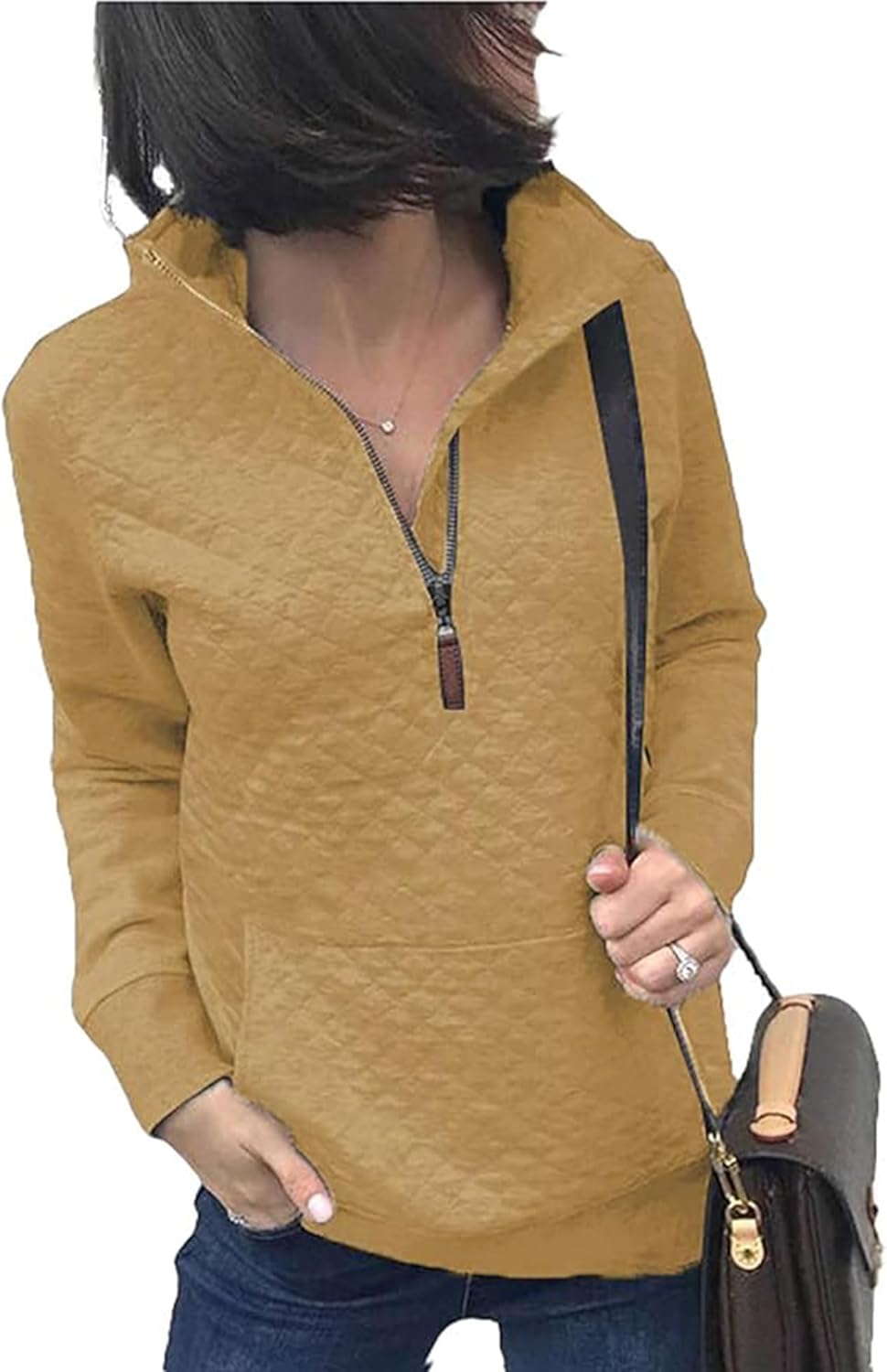 Stylish Lightweight Quilted Sweatshirt for Women - Casual Tops