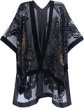 MJ SERECA Women's Burnout Velvet Kimono for Casual Outfits