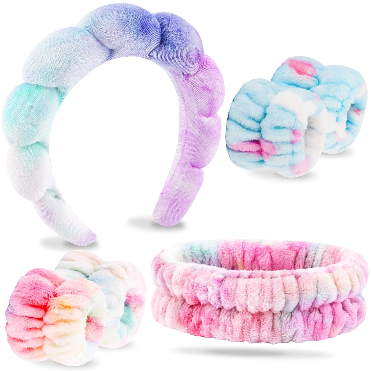 6-Piece Colorful Spa Headband Set by Velscrun
