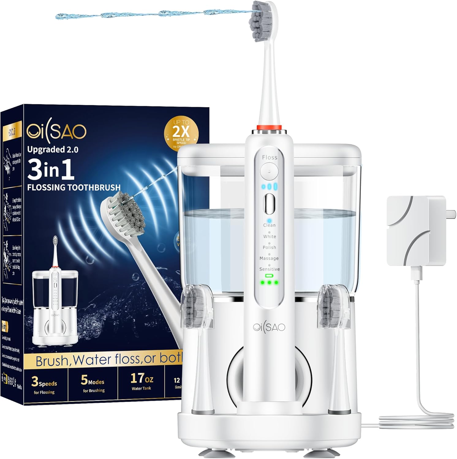 Electric Toothbrush with Water Flosser Combo for Ultimate Care