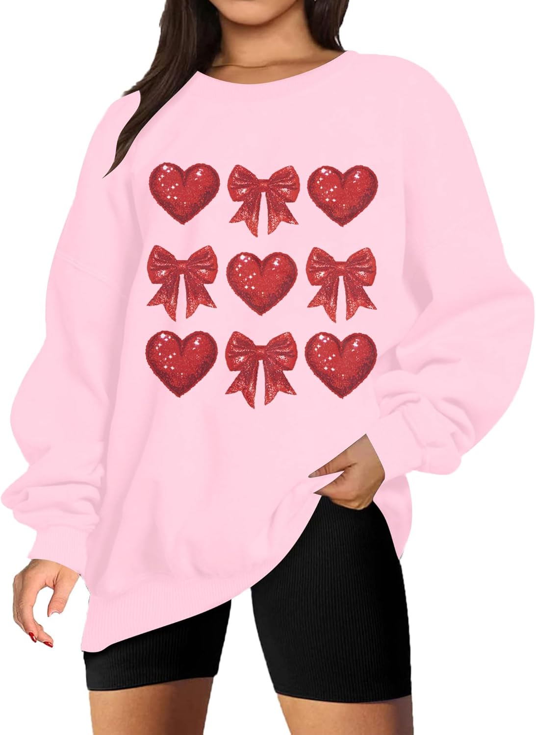Coquette Bow Heart Sweatshirt - Romantic & Stylish Gift