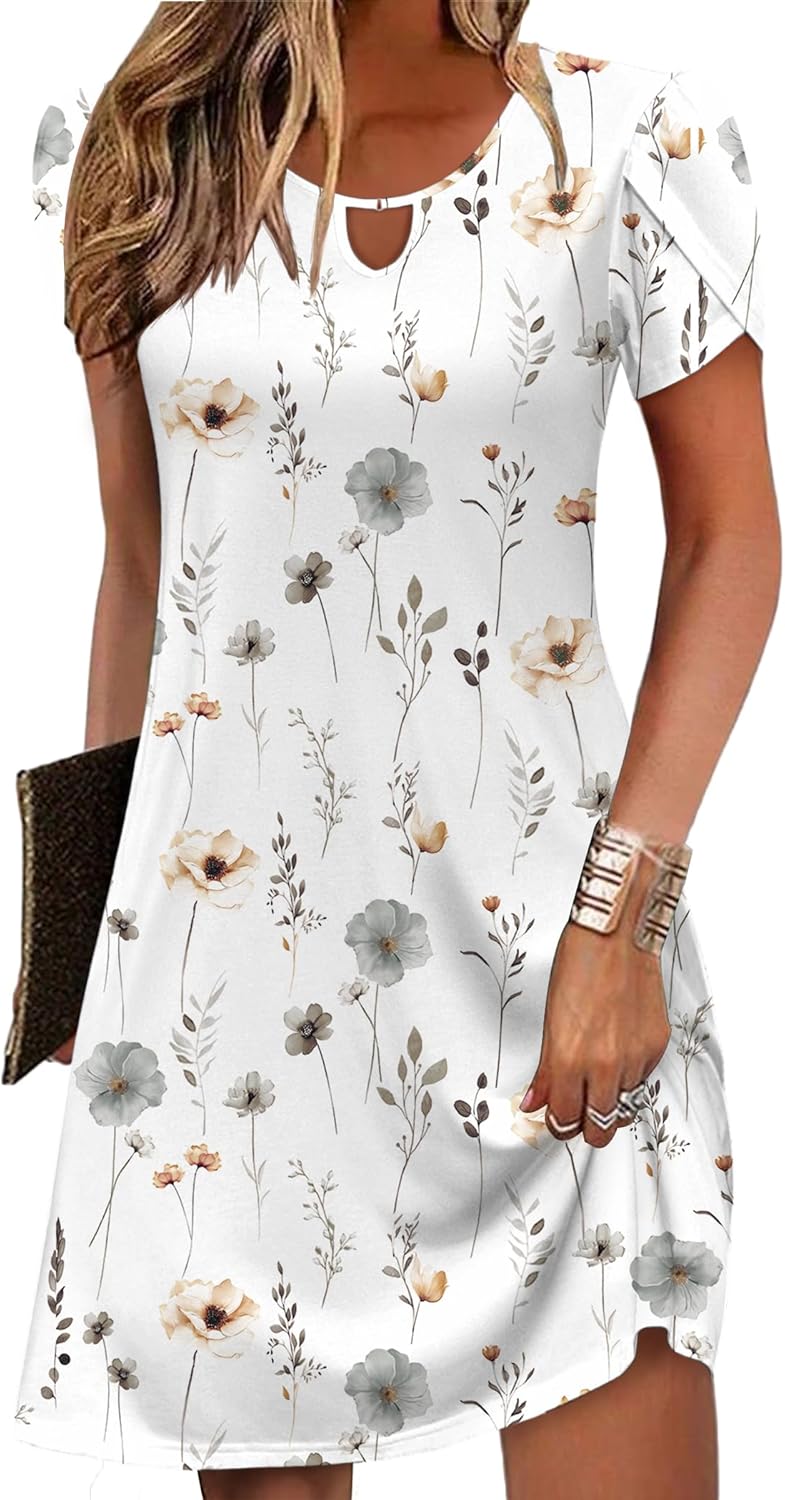 Zeagoo Women's Casual A-Line Dresses with Pockets for Summer