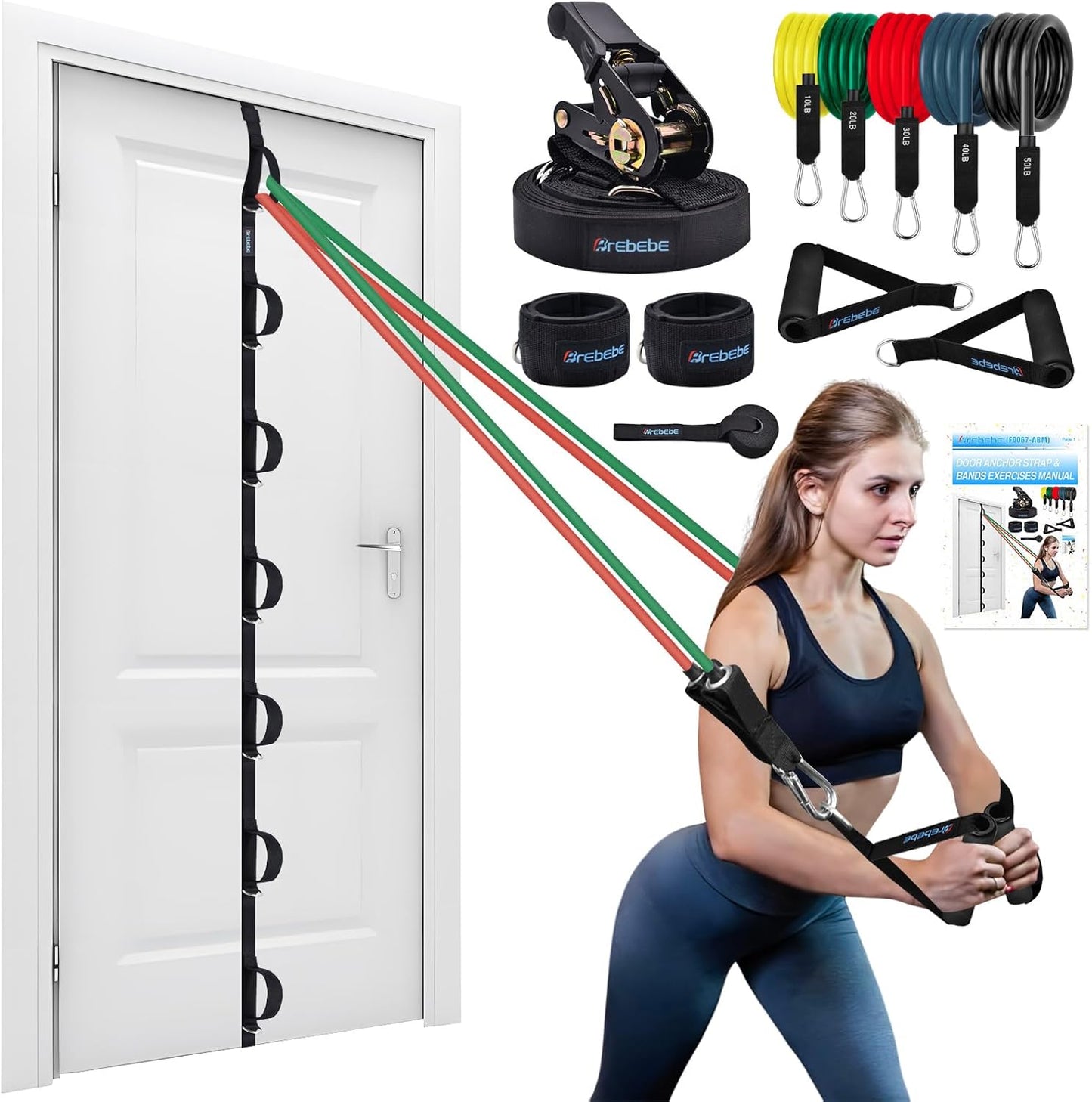 Brebebe Upgrade Door Anchor for Resistance Bands Exercise Tool